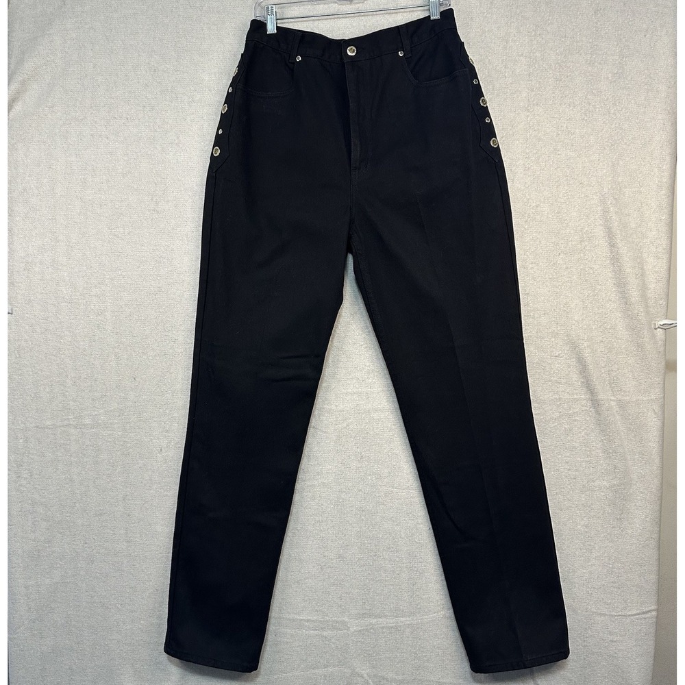 Lawman Western Relaxed Fit Women's 13/14‎ Black Denim Vintage 90’s Side Buttons